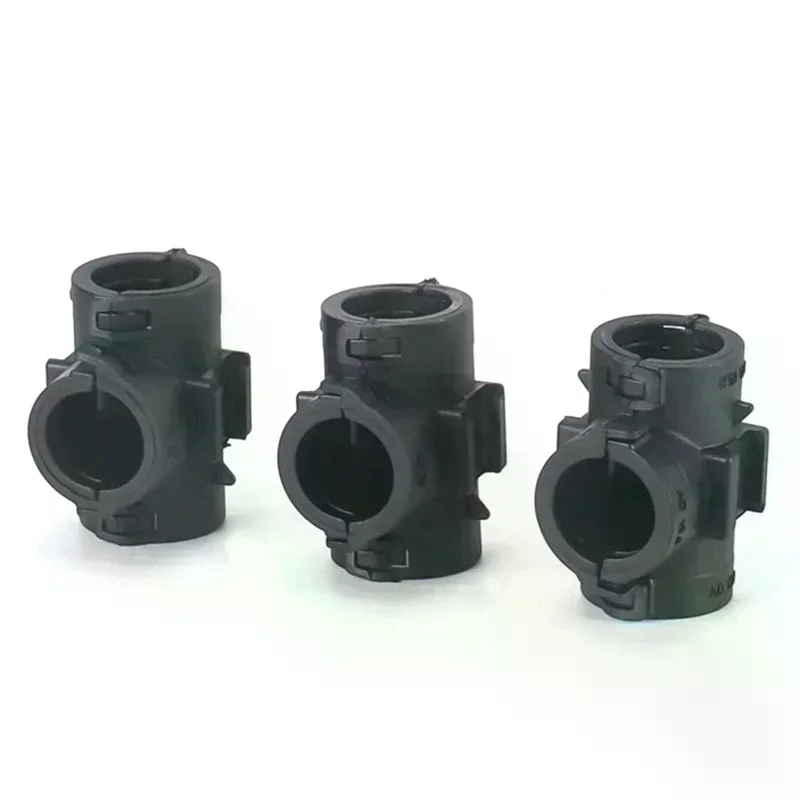 5Pcs T-shaped Y-shaped Three-Way Plastic Corrugated Hose Openable Car Wiring Harness Tie Equal Diameter Reducer Shunt