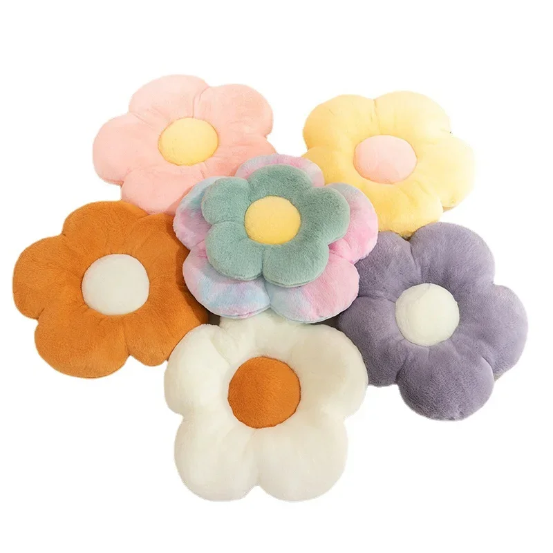 Little Daisy Flower Cushion Flower Plush Pillow Seat Cushion Rabbit Fluffy Napping Pillow Backrest Cushion