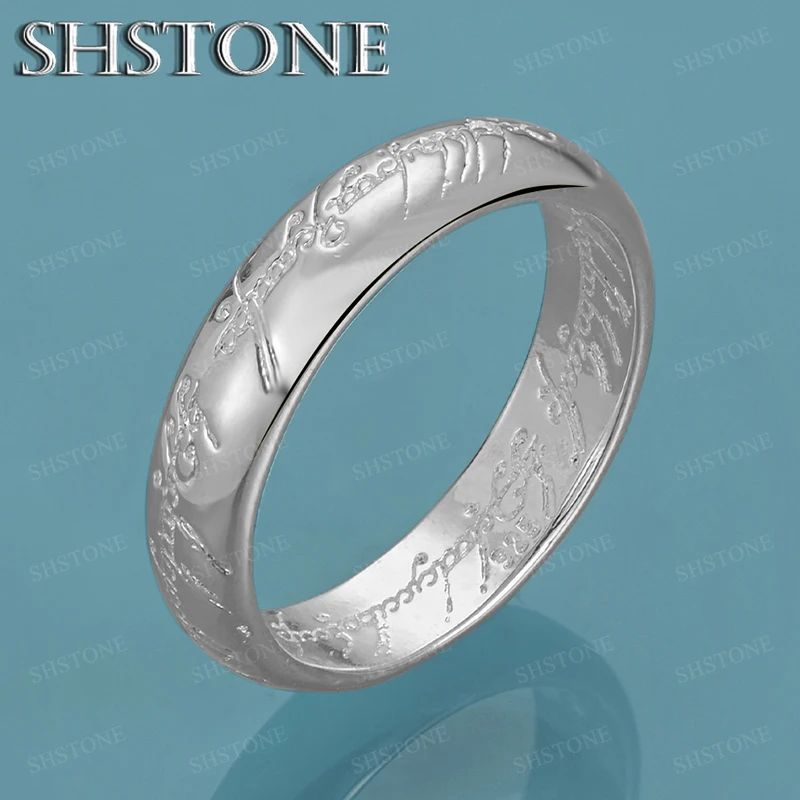 Fine 925 Sterling Silver Letter Rings For Women Men Engagement Wedding Birthday Party Fashion Jewelry Lady Christmas Gifts