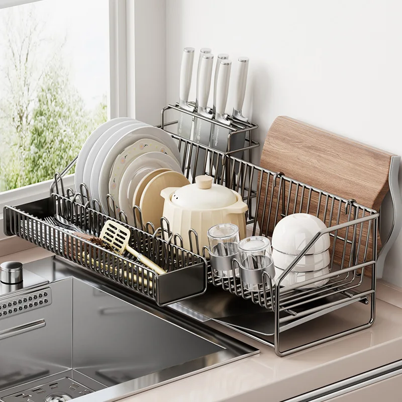 scolapiatti-da-cucina-multifunzionale-per-uso-domestico-con-copertura-parasole-ripiano-da-appoggio-e-contenitore-porta-stoviglie