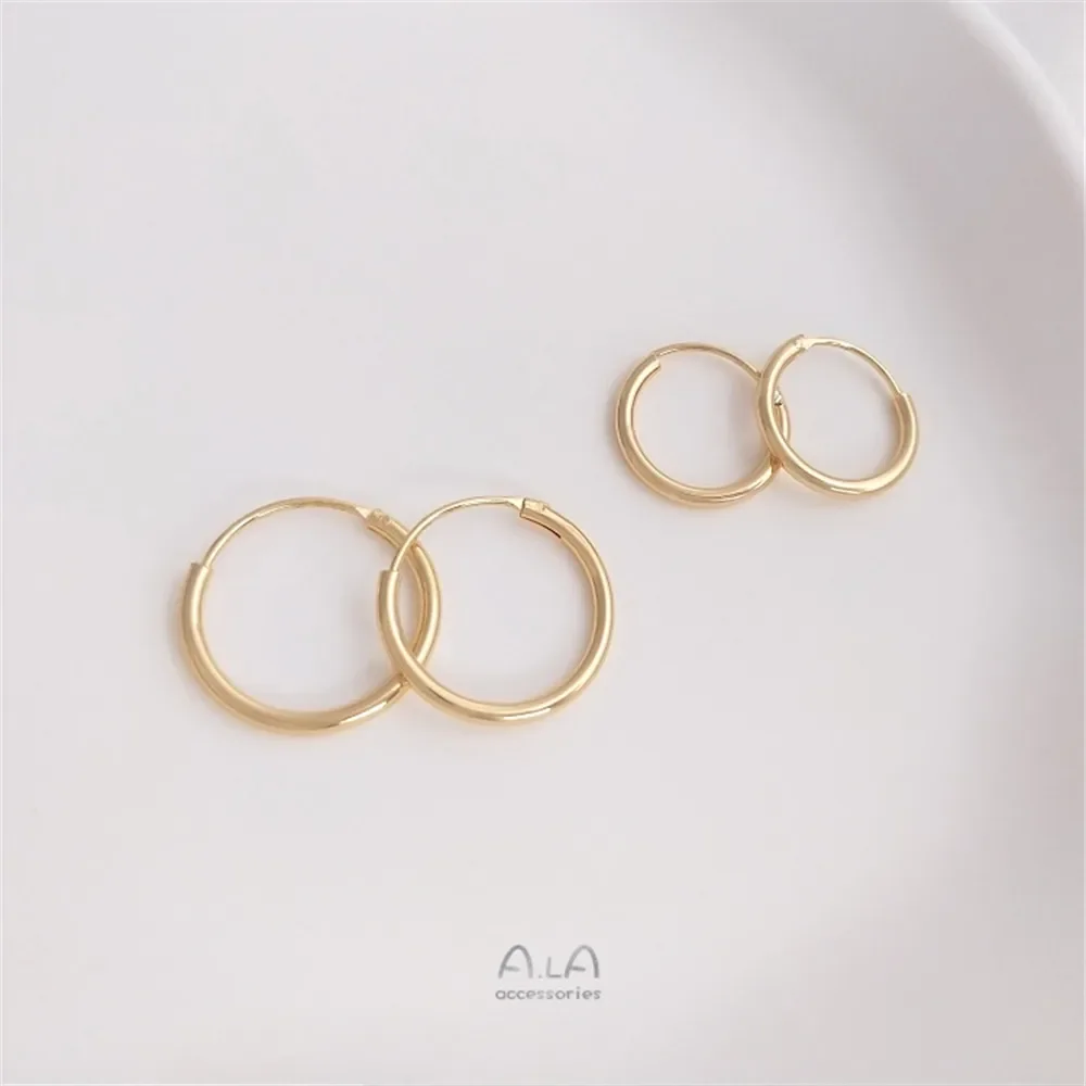 14K Gold Plated Very fine European and American temperament earring ring ring ring buckle DIY handmade earrings