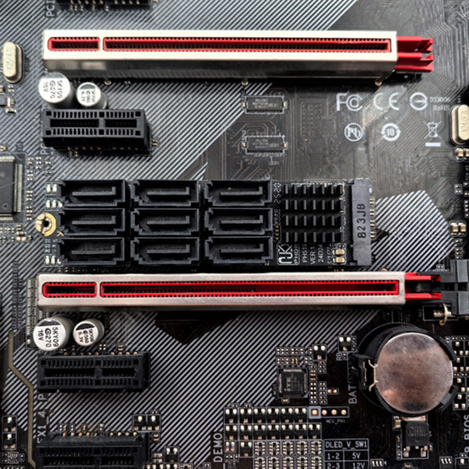 

3-1PC M.2 M KEY Nvme To 9 Ports SATA 3.0 Adapter 6Gbps M.2 To SATA Adapter PCIE 3.0 X2 Hard Disk Capacity for Desktop PC