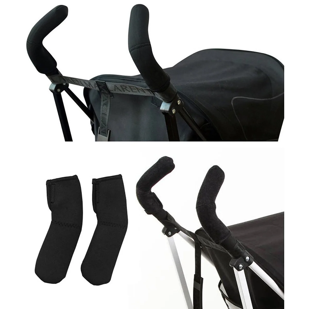 Fundas universales para asa de cochecito, cubierta de agarre para cochecito de bebé, reposabrazos elástico para la mayoría de los cochecitos, lavables y reutilizables