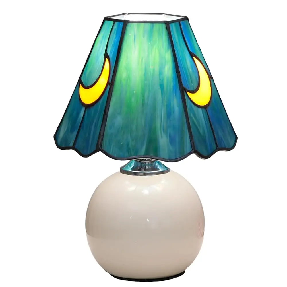 

Mushroom Lamp-Small Bedside Table Lamp Stained Glass, Nightstand Lamps For Bedroom, Living Room, Cafe, Bulb Luded, Unique