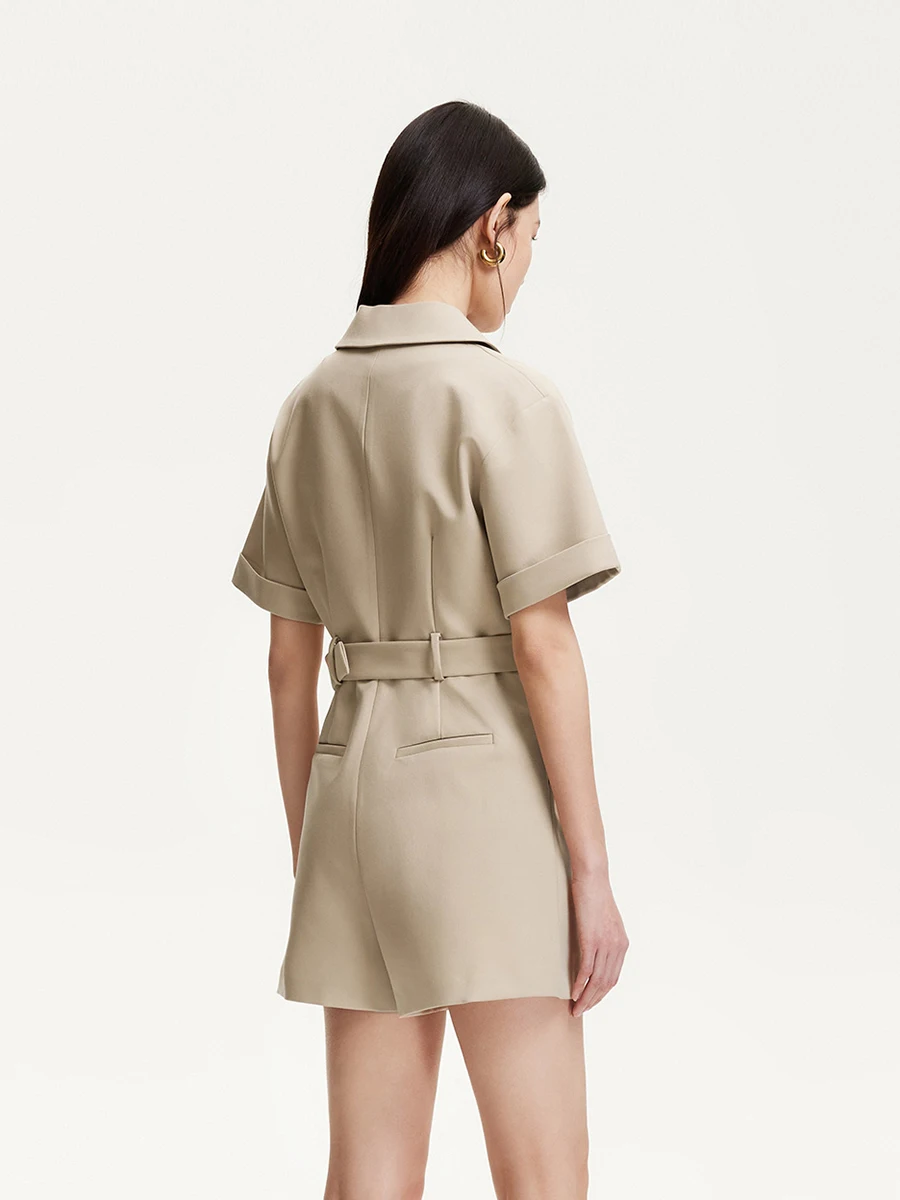   Casual eendelige broek dames lente nieuwe kraag riem ontwerp dubbelzijdig nep ket veelzijdige comfortabele pasvorm