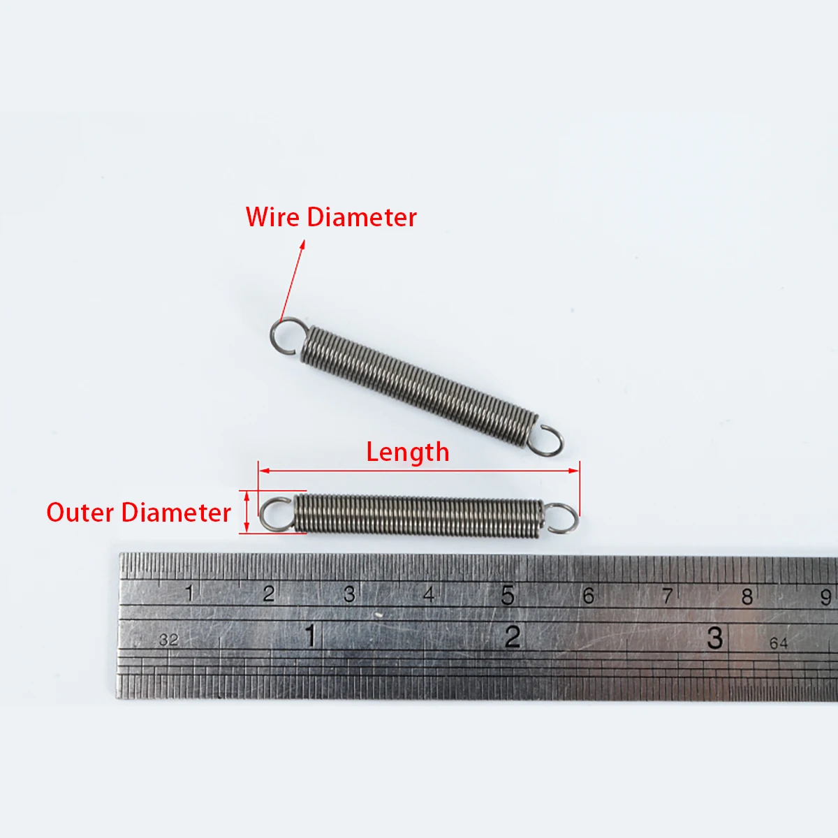 Small Tension Spring Hook Stainless Steel Spring Steel Stretching Galvanize Nickelage Wire Diameter 0.6/0.7mm Outer Dia 6/8mm