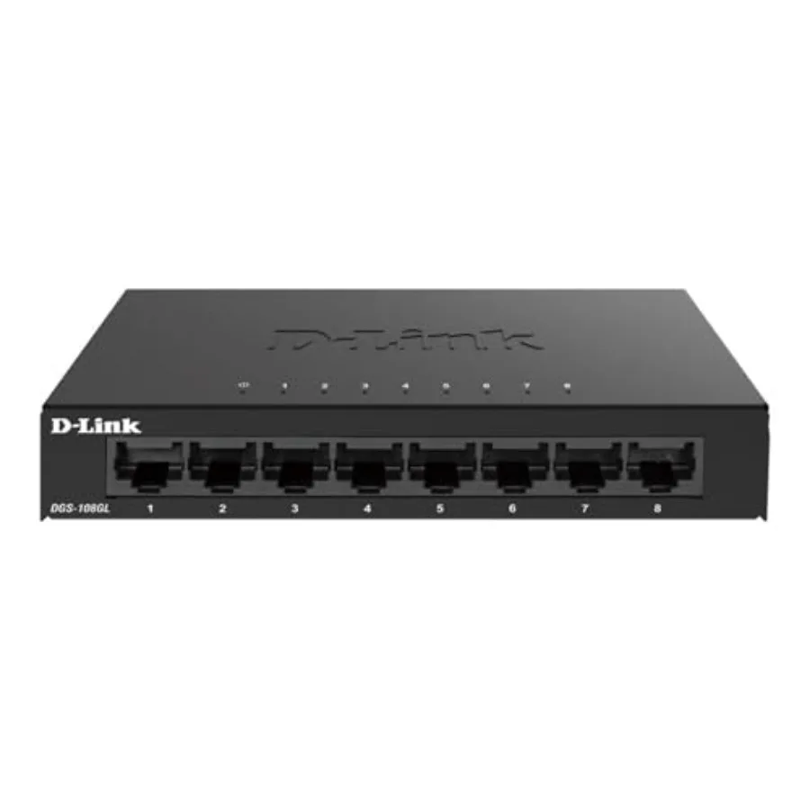 

8-Port Gigabit Unmanaged Ethernet Switch, Sturdy Metal with Shielded Ports, QoS, Silent Fanless, Compact Desktop/Wall Mount, Ne