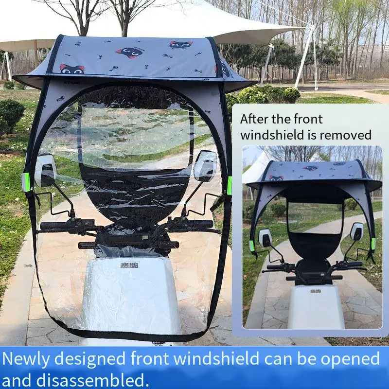 Electric Bike Canopy Thick Bike Shed Umbrella Motorcycle Sunshade New Battery Car Sun Protection Rain Proof Windshield