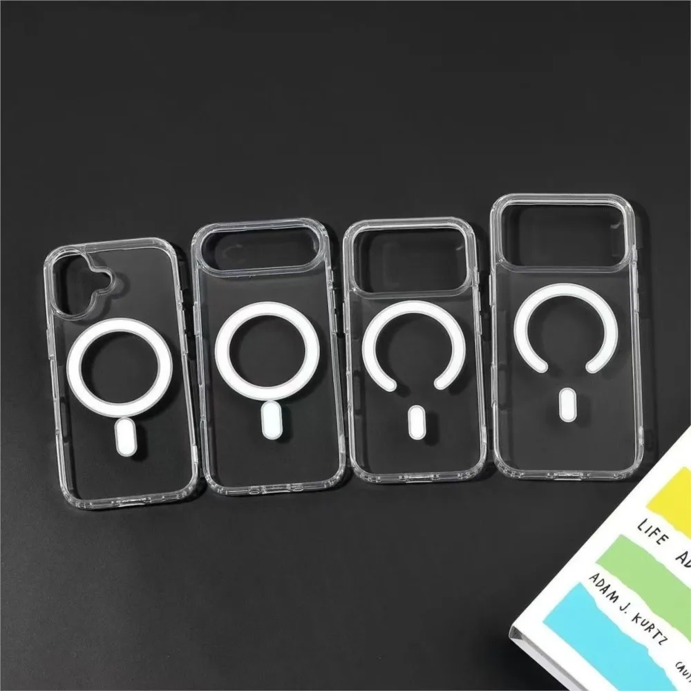 Coque magnétique Magsafe pour iPhone 18 17 16 15 14 13 12 11 Pro Max 16 Plus, chargement sans fil, coque rigide transparente en acrylique