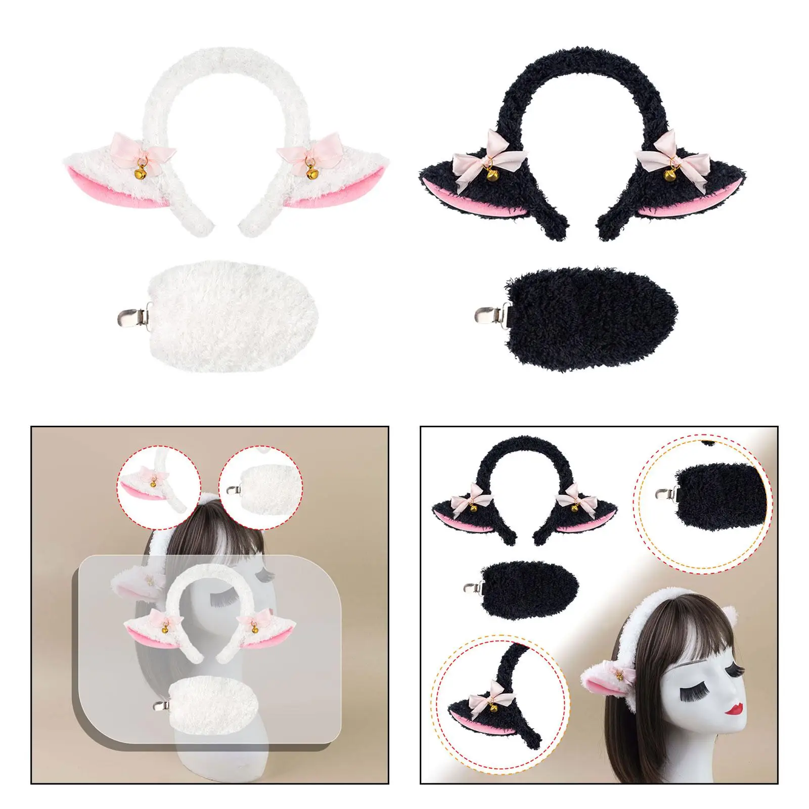 

Lamb Ears and Tail Costume Accessories for Role Playing Parties Fancy Dress