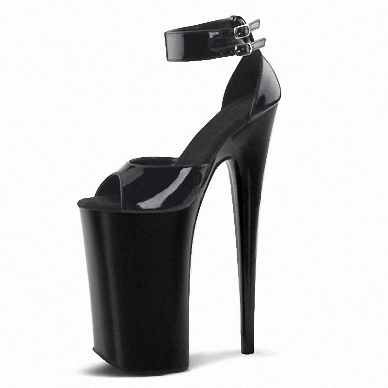 

Nightclub Sexy Fetish Queen 26cm sandals platform 10inch Stiletto Heels Exotic open toe crossdresser shoes Stripper leather New