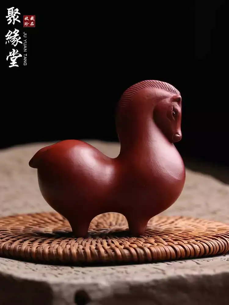 Yixing Original Purple Pet Ornament Tangma Zhu Clay By Famous Artist, Fully Handmade Accessory, Table Decoration, Premium