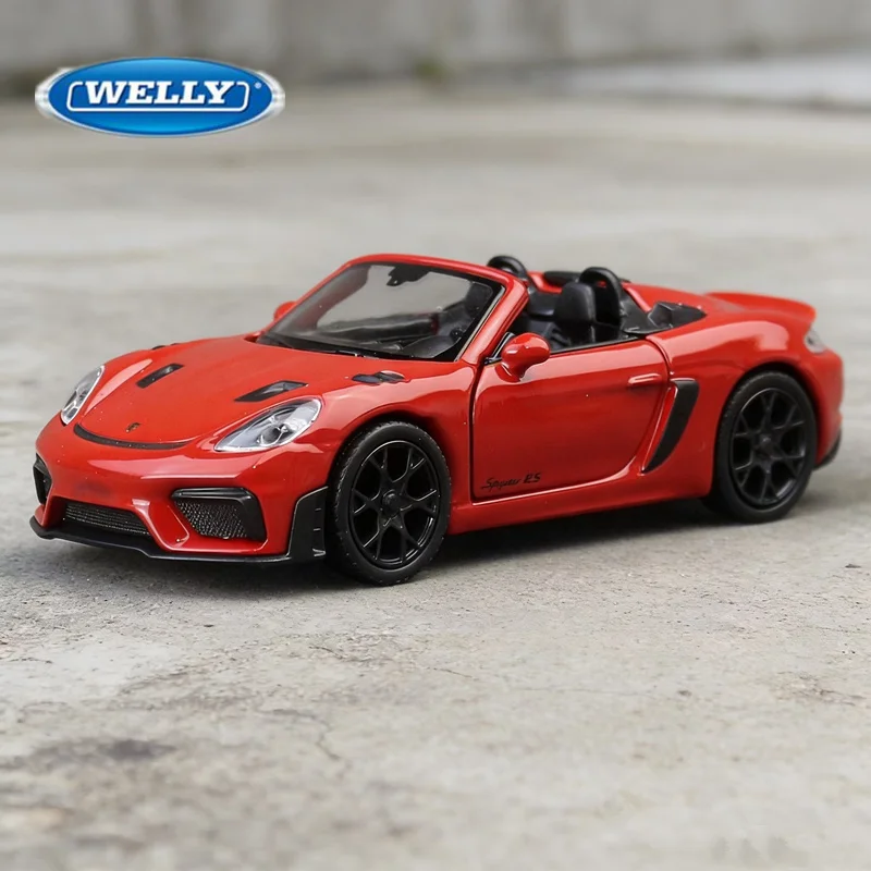 

Модель спортивного автомобиля WELLY 1:36 Porsche 718 Spyder RS из литого металла, коллекционная модель гоночного автомобиля, имитация, игрушка для детей, подарок