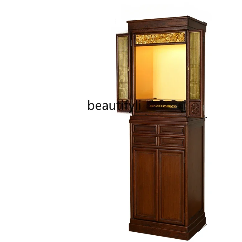 

Chinese Style with Door Altar God of Wealth Worship Altar Home Living Room Modern Minimalist Buddha Niche Clothes Closet