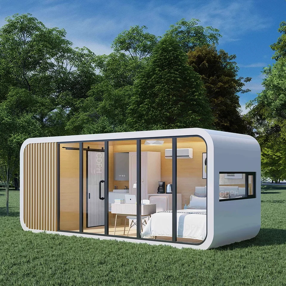 Cabas préfabriqués personnalisables, bureau de conteneurs mobiles de 20 pieds, hôtel de séjour à domicile, villa de villégiature préfabriquée