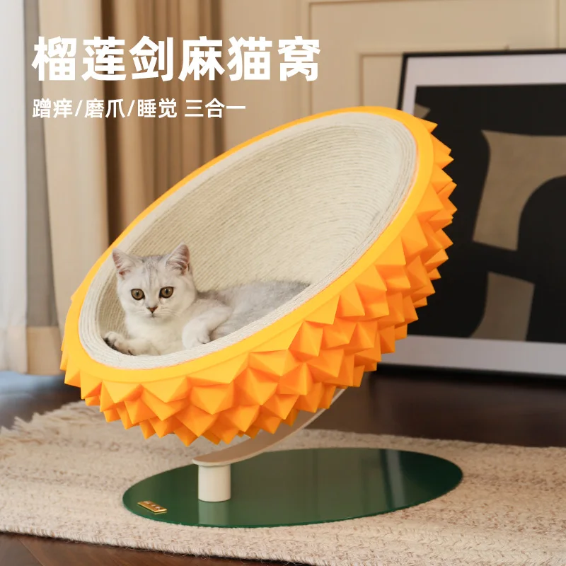 

litter universal sisal scratching board wear-resistant pet cat bed winter semi-closed litter toy