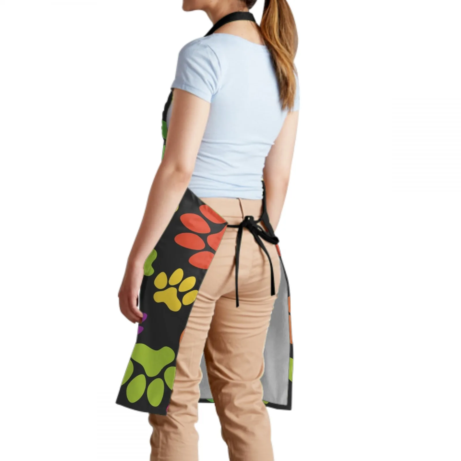 Cat And Dog Paws Waterproof Apron with 2 Pockets Kitchen Chef Apron  Apron for Hair Brushing Cooking Baking Painting Gardening