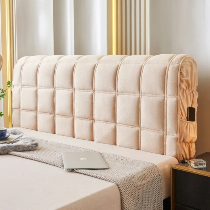 Luxury milk velvet fabric anti-collision thickened headboard cover, machine washable headboard dust cover
