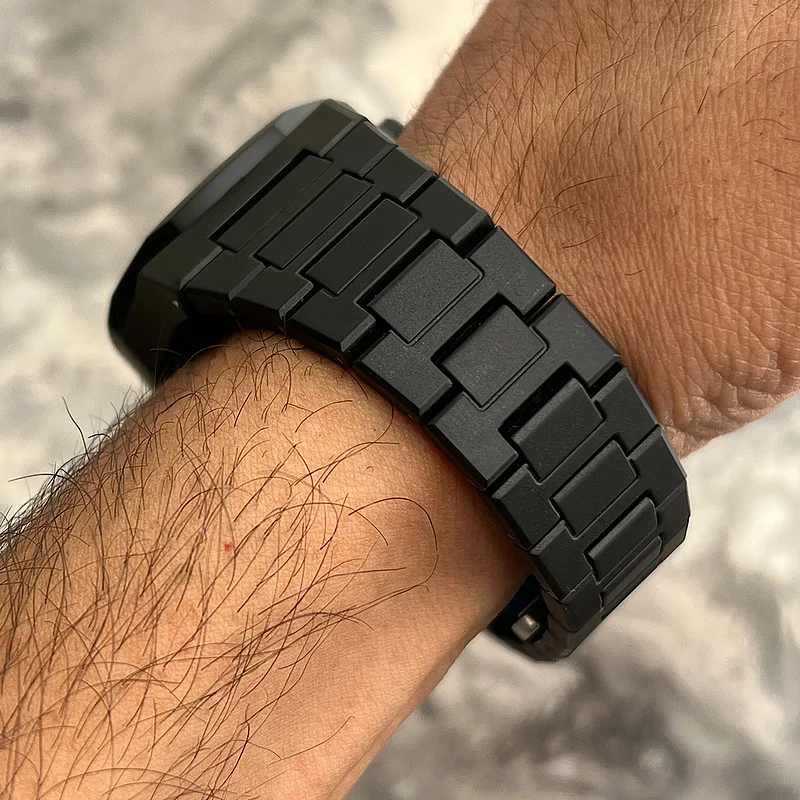 Fashion Sport Men's Black Waterproof Resin Plastic Quartz Watch