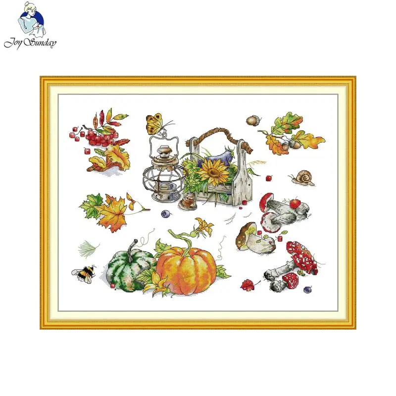 

Joy Sunday Autumn Pumpkin Pattern Cross Stitch Kit Home Decoration Gift Factory Outlet DMC 16CT 14CT 11CT Hand Embroidery