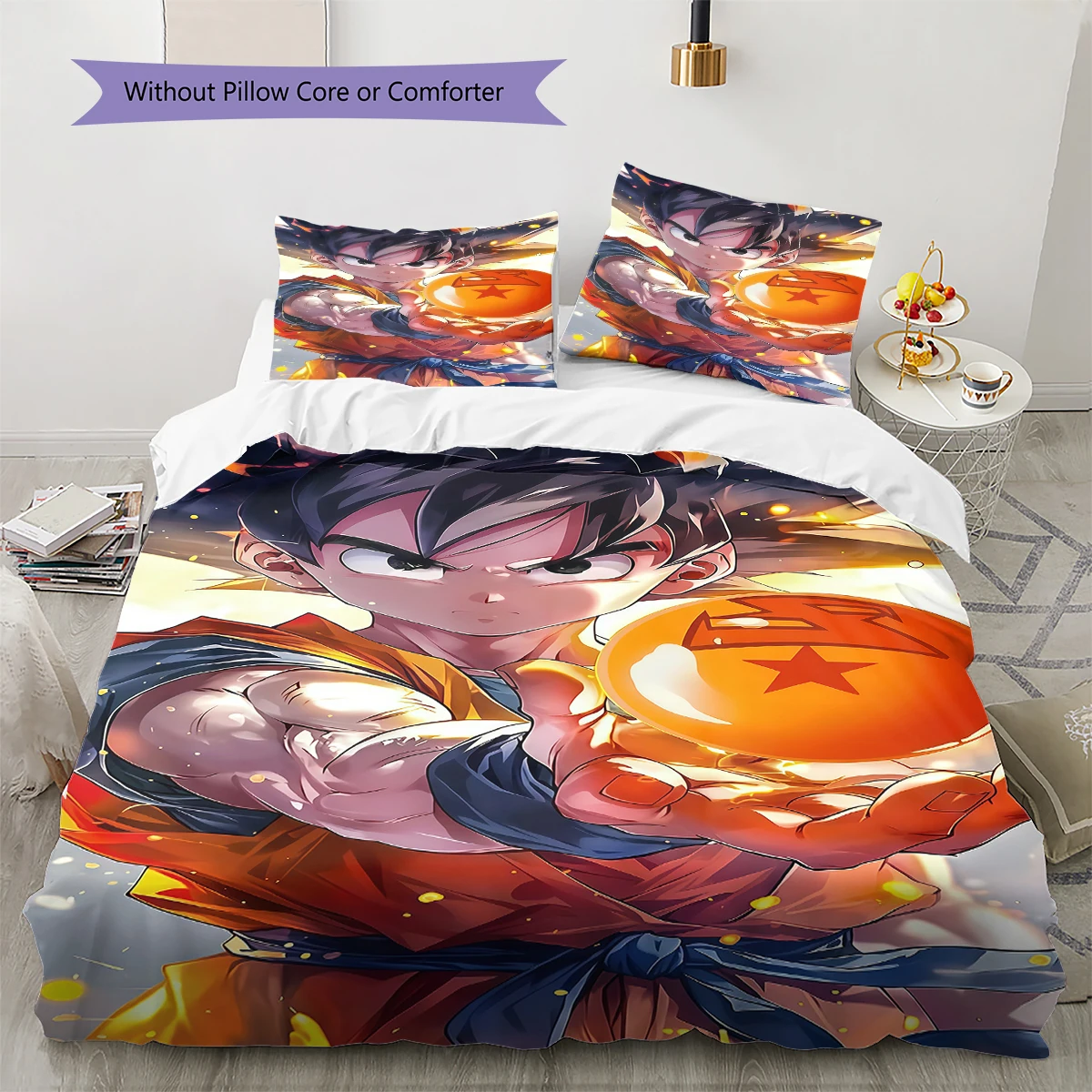 Dragon Ball Son Goku Comfortable Soft Duvet Cover, Children Bedding Set Gift,Multiple Sizes-HE39