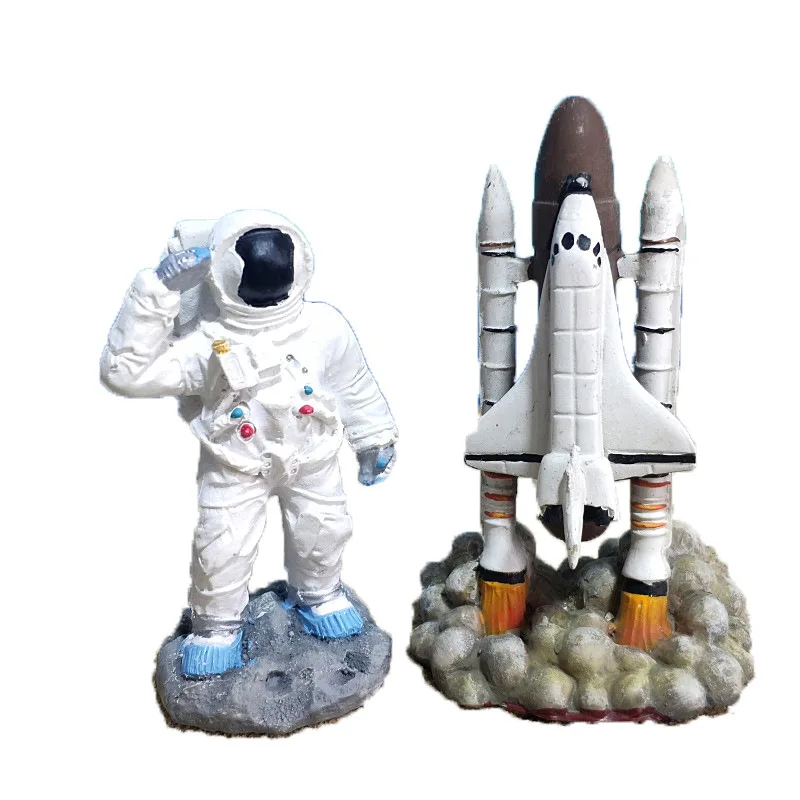 AstronsomRocket Spaceman Space Shuttle Spacecraft Decoration, Proce Sand Table Game Toys, Figurines d'action, Poupées de décoration de table