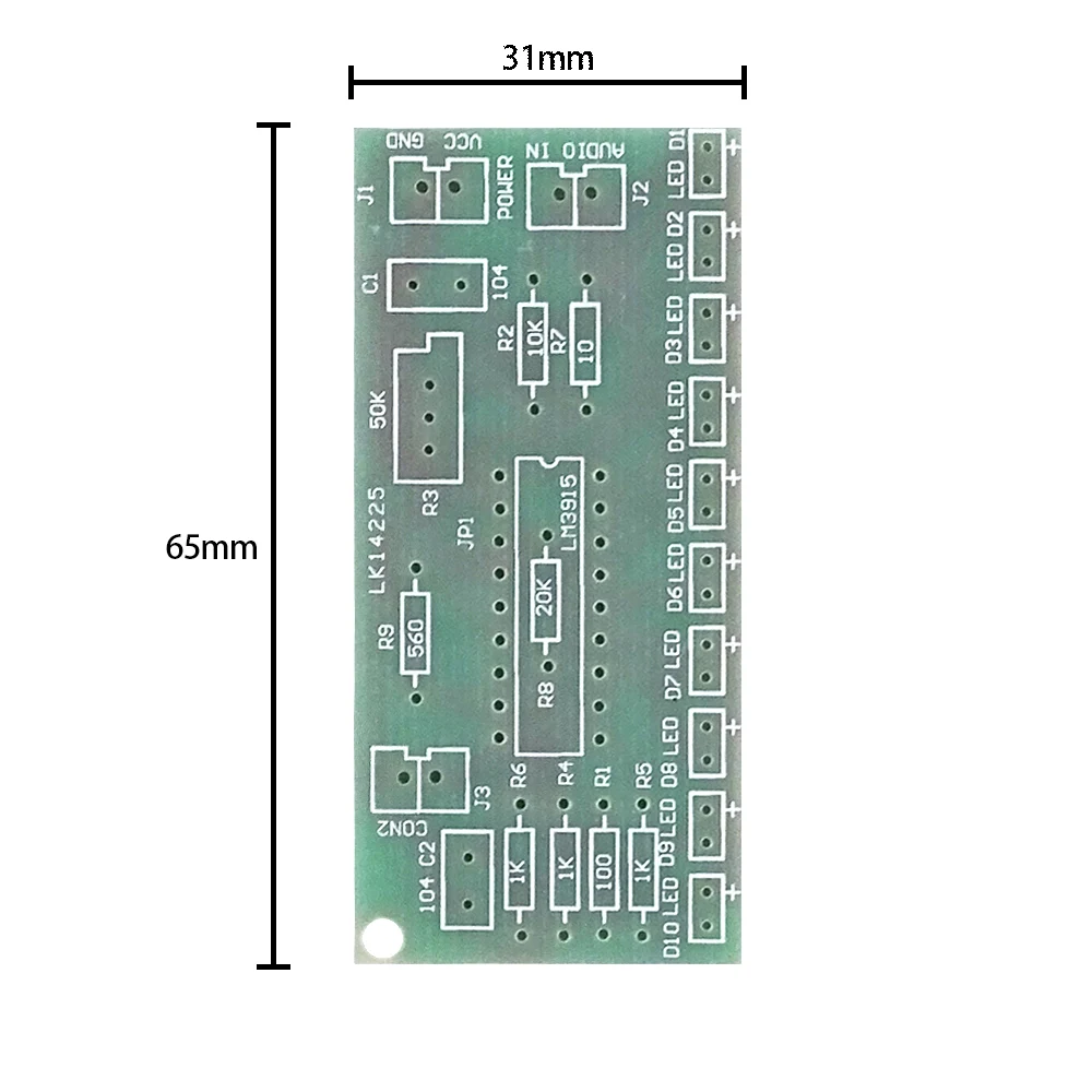 1Pcs LM3915 10 segment Audio Level Indicator LED Module Kit Parts Fun DIY Kit Electronic Production Suite Trousse DC 9V - 12V