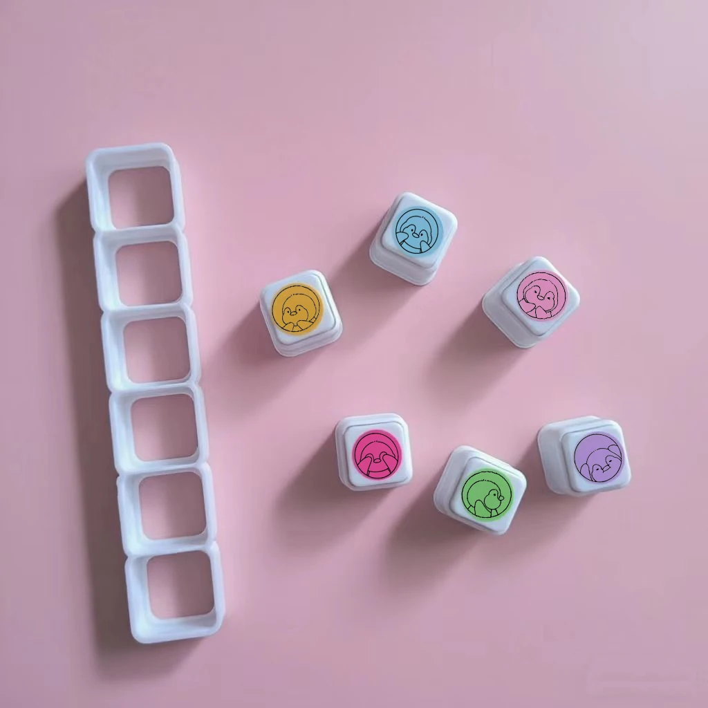 ستة نوع زر طوابع طوابع الزخرفية لسكرابوكينغ بطاقات الهدايا مغلفات بريدية يوميات Kawaii Stamps القرطاسية DIY الفنون #3