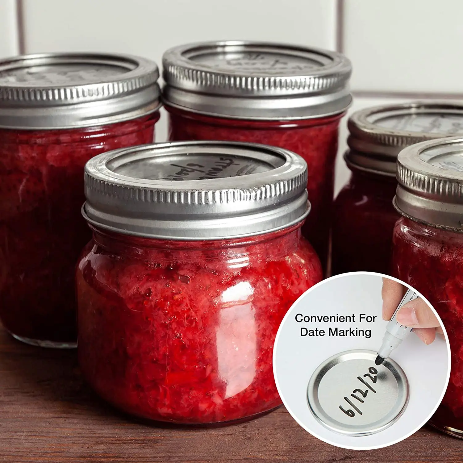 FAST-24 PCS Mason Jar Lids, Regular Mouth Canning Lids Reusable Split-Type Leak Proof Canning Lids With Silicone Seals Rings