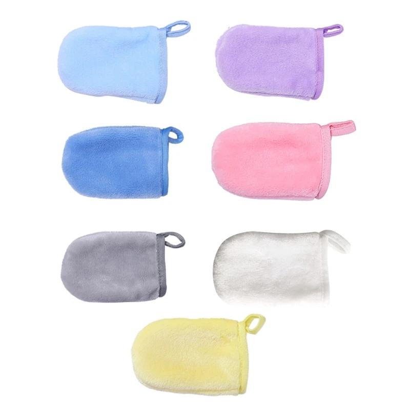 H55A Face  Cleaning Pads Reusable Makeup Remover Glove Soft Microfiber Cleansing Towel  Beauty CosmeticsPuff 5 Pack