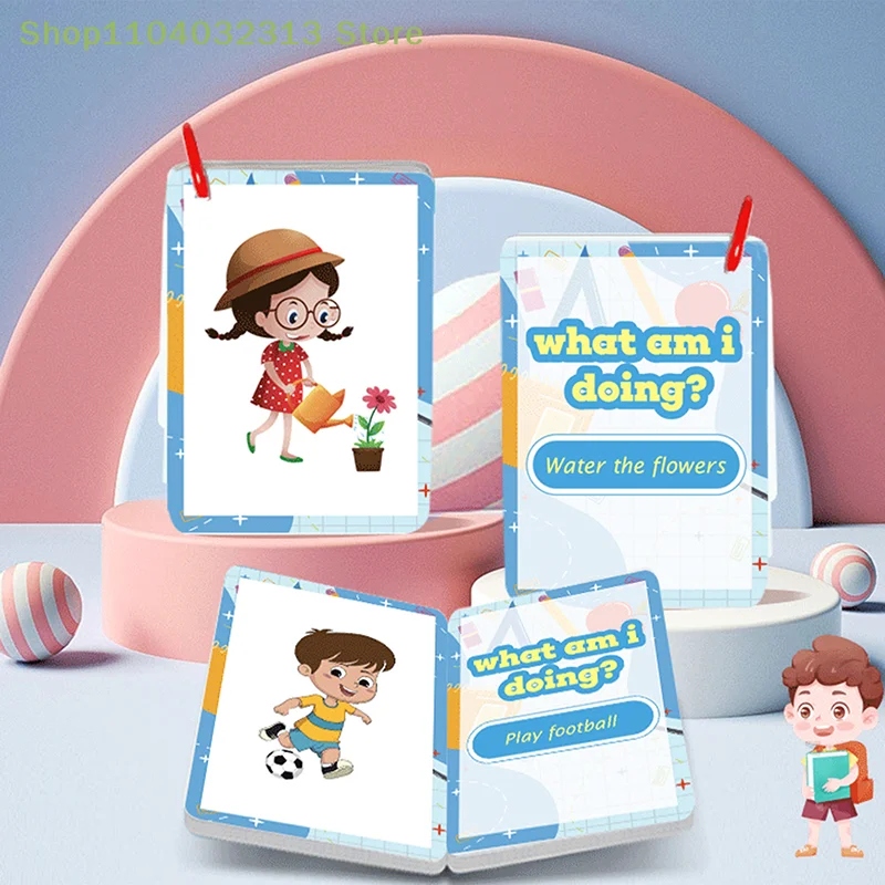 50 قطعة من البطاقات التعليمية للمحادثة خط سلوكات العمل لماذا أفعله بطاقات فلاش تعلم التحدث بطاقات عائلية