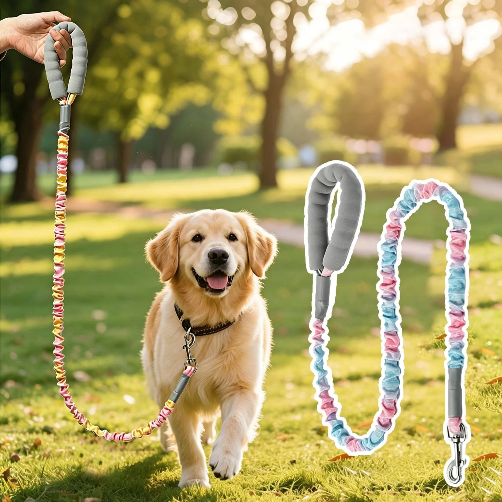 Dog Flexible Leash Cushioning Explosion-proof Buffering Elastic Rope Control Large Fiercely Strong Dog