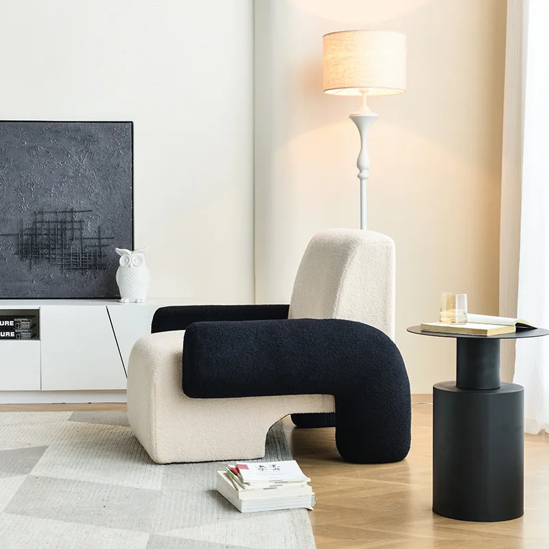 Wuli Haus nordischen Luxus Einzels ofa kleine Einheit Designer kreative Wohnzimmer Balkon faul Internet rot Lamm Fleece Sofa Stuhl