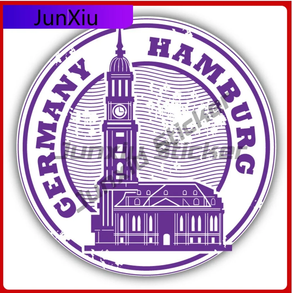 

Hamburg City Germany Creative Sticker Stamp Car Decal Bumper Stickers Anime Style Laptop Use For Car B Car Sticker Accessorie