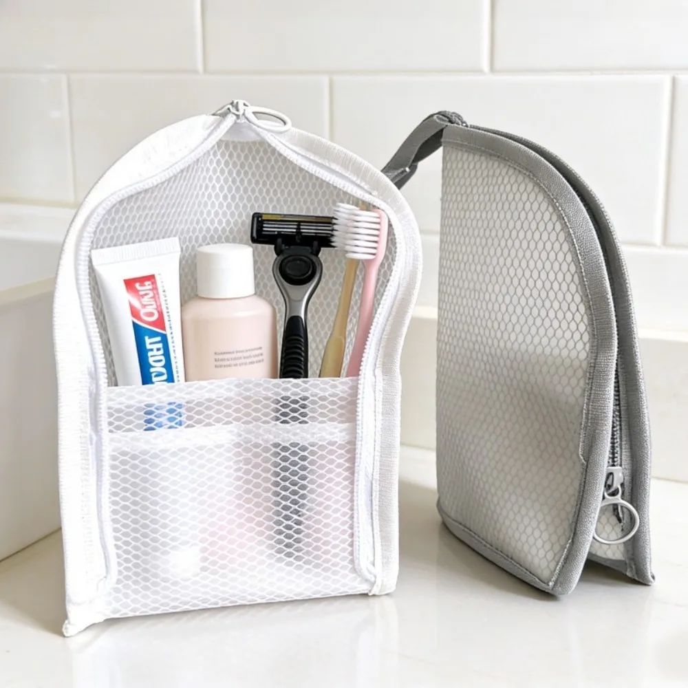 1/2PC EVA Mesh Cosmetic Bag Female Portable Travel Toiletry Bag  Toothbrush Makeup Organizer Standing Storage Pouch Wash Pack