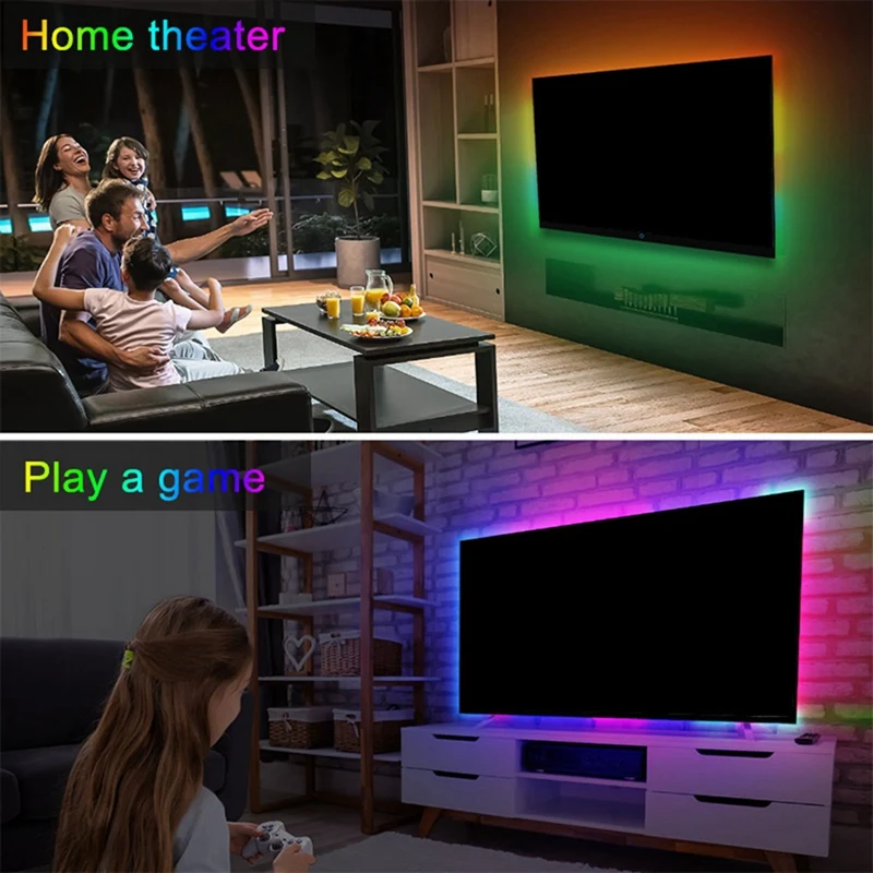 TKOH-ไฟ LED เปลี่ยนสีเพลง SYNC RGB ไฟ 44 รีโมทคอนโทรลอินฟราเรดไฟ LED สําหรับ Home PARTY 1M