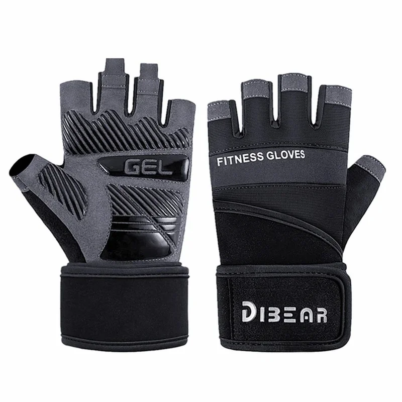 Anti-Slip Fitness Gloves Half Finger Bodybuilding Gym Gloves Weightlifting Dumbbell Training Crossfit Workout Exercise For Man