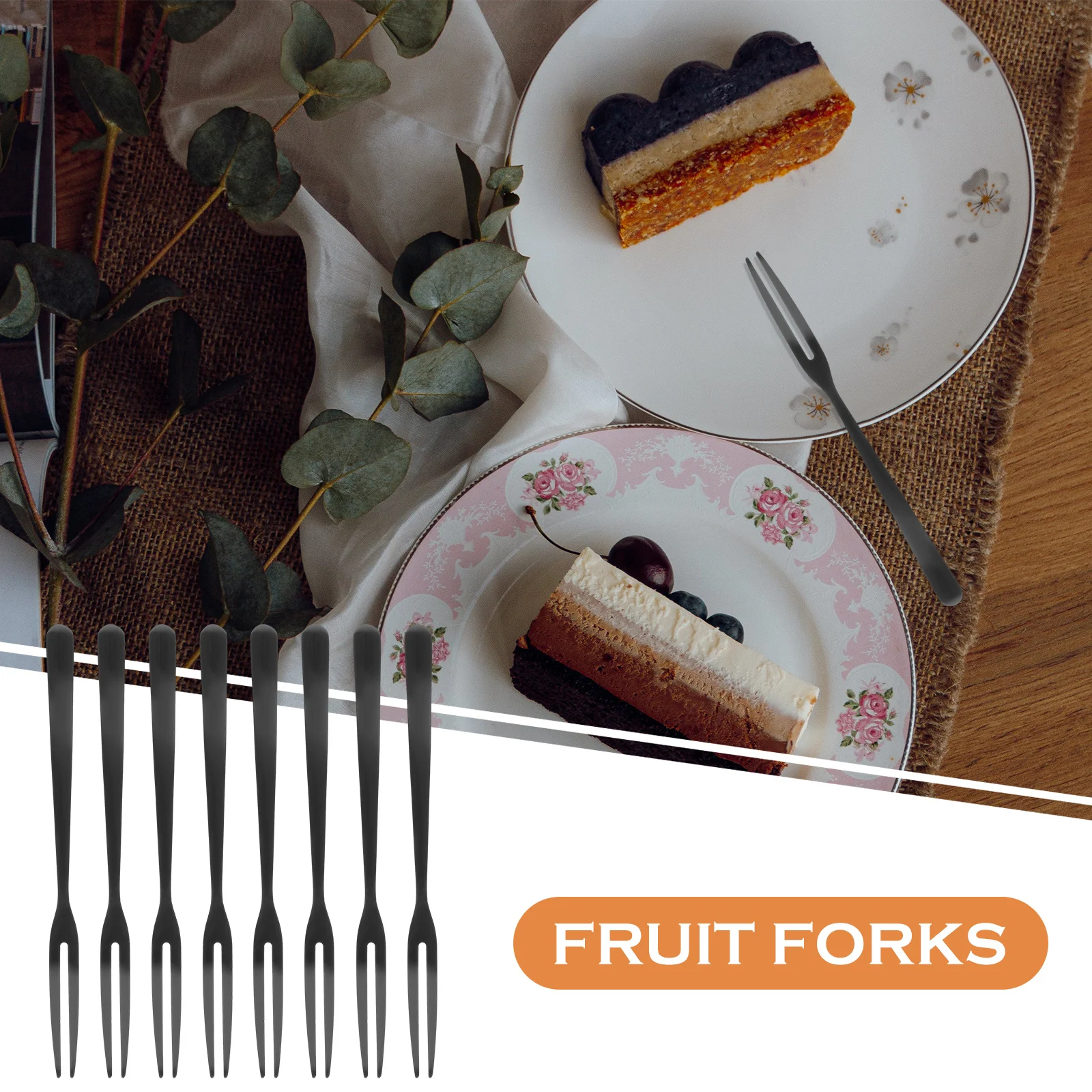 

10Pcs Stainless Steel Fruit Picks Two Prongs Design Stylish Tableware for Everyday Meals Fine Dining Experience