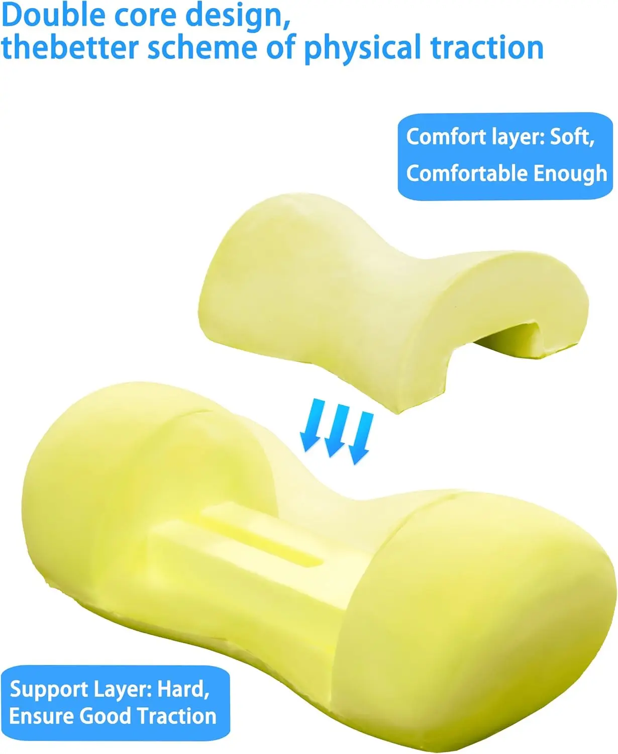 Bespilow Small Neck Roll Pillow,Say Goodbye to Neck Pain, Cervical Memory Foam Pillow for Tension Muscle Relief, Contour Support