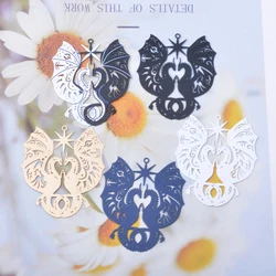 6pcs AD3780 Brass Panited Double Flying Dragon Charms Animal Matte Gold Color BigPendant DIY Earrings Jewelry Findings Not Fade