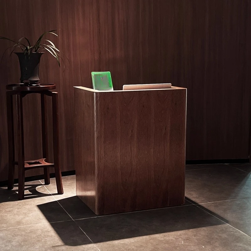 Checkout page Shop Small curved log color Reception desk Small bar