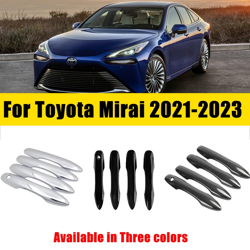 

Door Handle Cover Trim Set For Toyota Mirai JPD20 2021-2023 2022 ABS Carbon Fiber Chrome Anti-scratch Luxurious Car Accessories