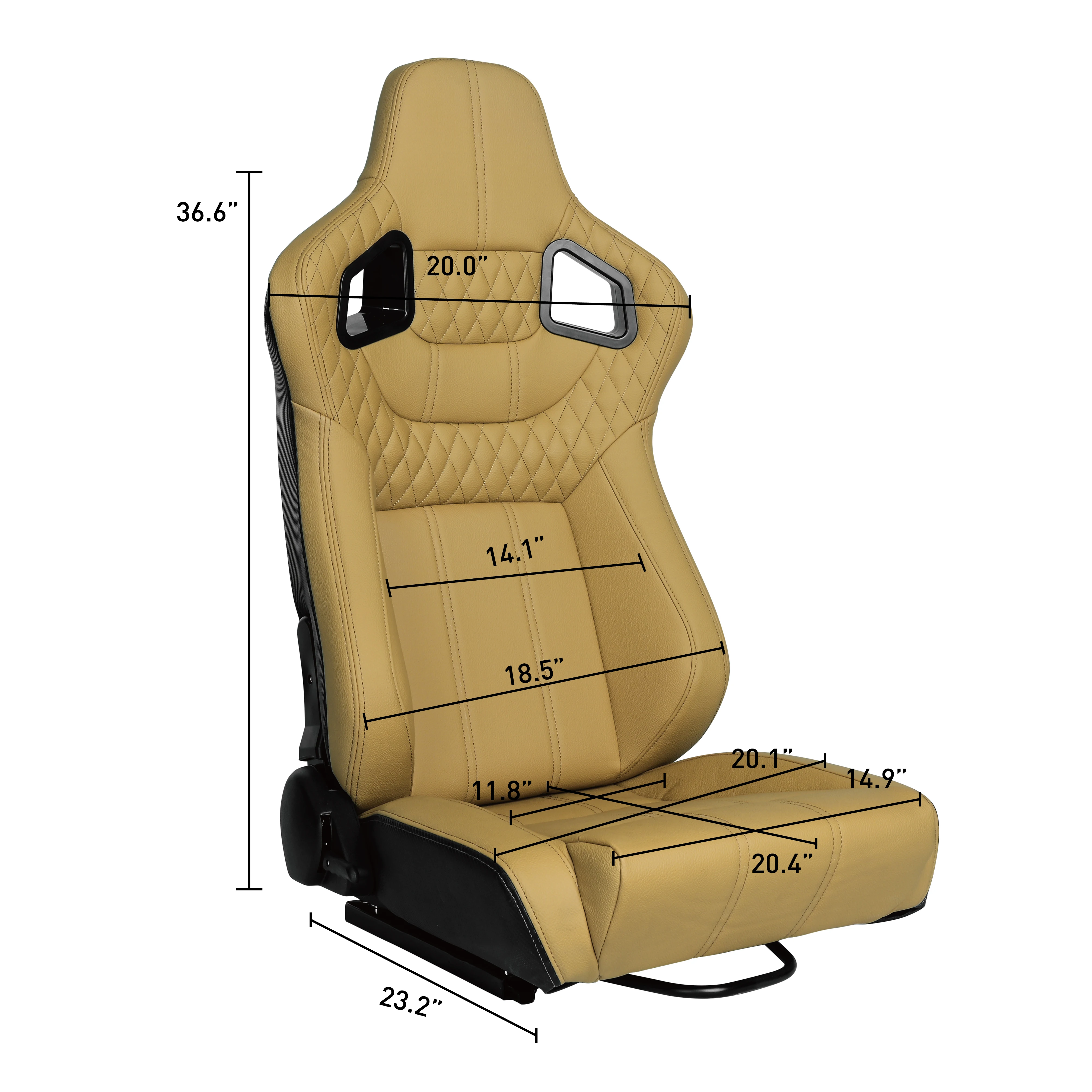 JBR9005 Factory Beige Special Stitching Leather Modified Car Seats Universal Adjustable Racing Seats