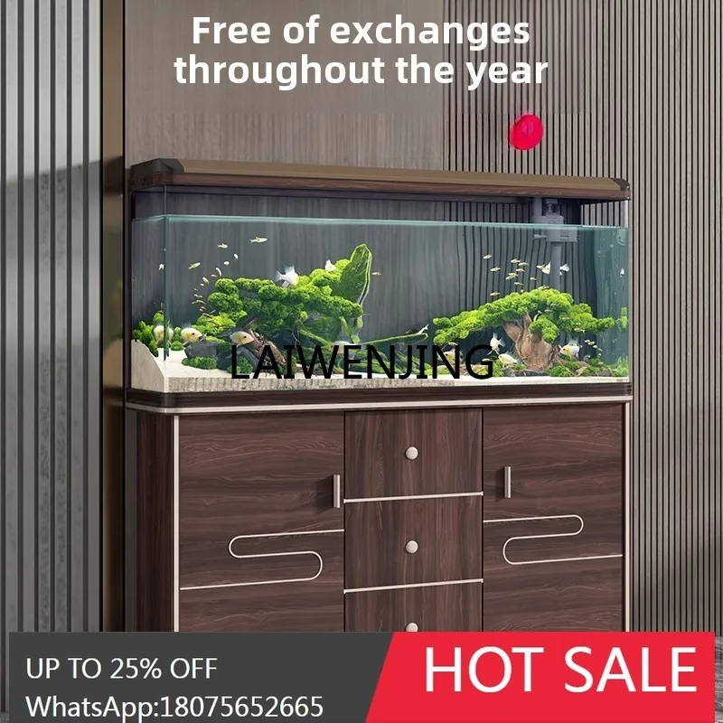 

fish tank aquarium lazy ecological water-free glass floor fish tank