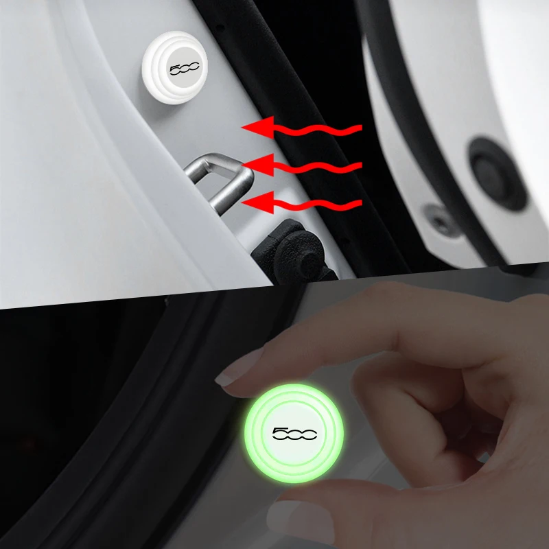 

1/2/4pcs Luminous Car Door Shockproof Pads Anti-collision Pad For FIAT 500 Grande Stilo Freemont Punto Astra Bravo 500X Ducato