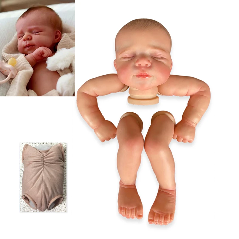 

19inch Pascale Already Painted Reborn Doll Parts Cute Sleeping Baby 3D Painting with Visible Veins and Cloth Body Included