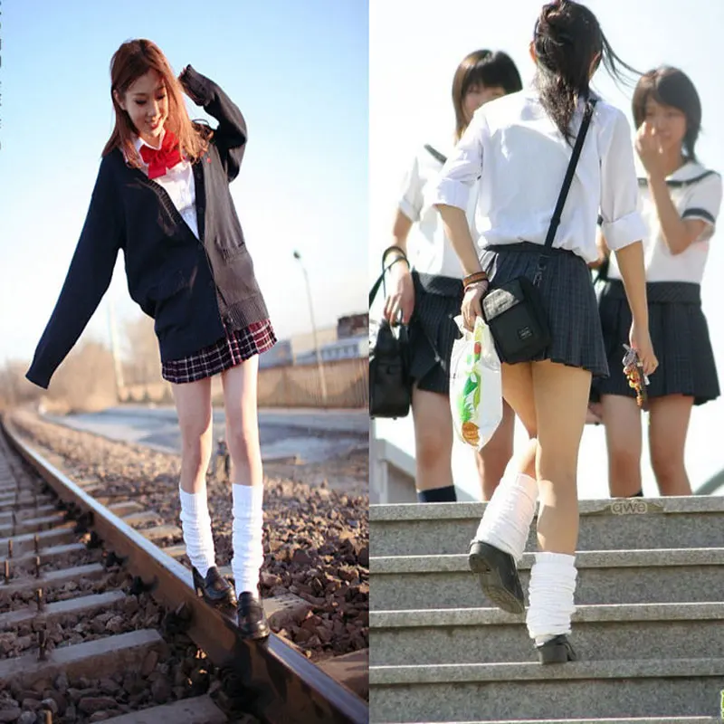 Kawaii White Slouch Socks Loose Socks Leg Warmers Japanese School Student Girl's Sock Lolita Bubble Stocking Uniform Accessories