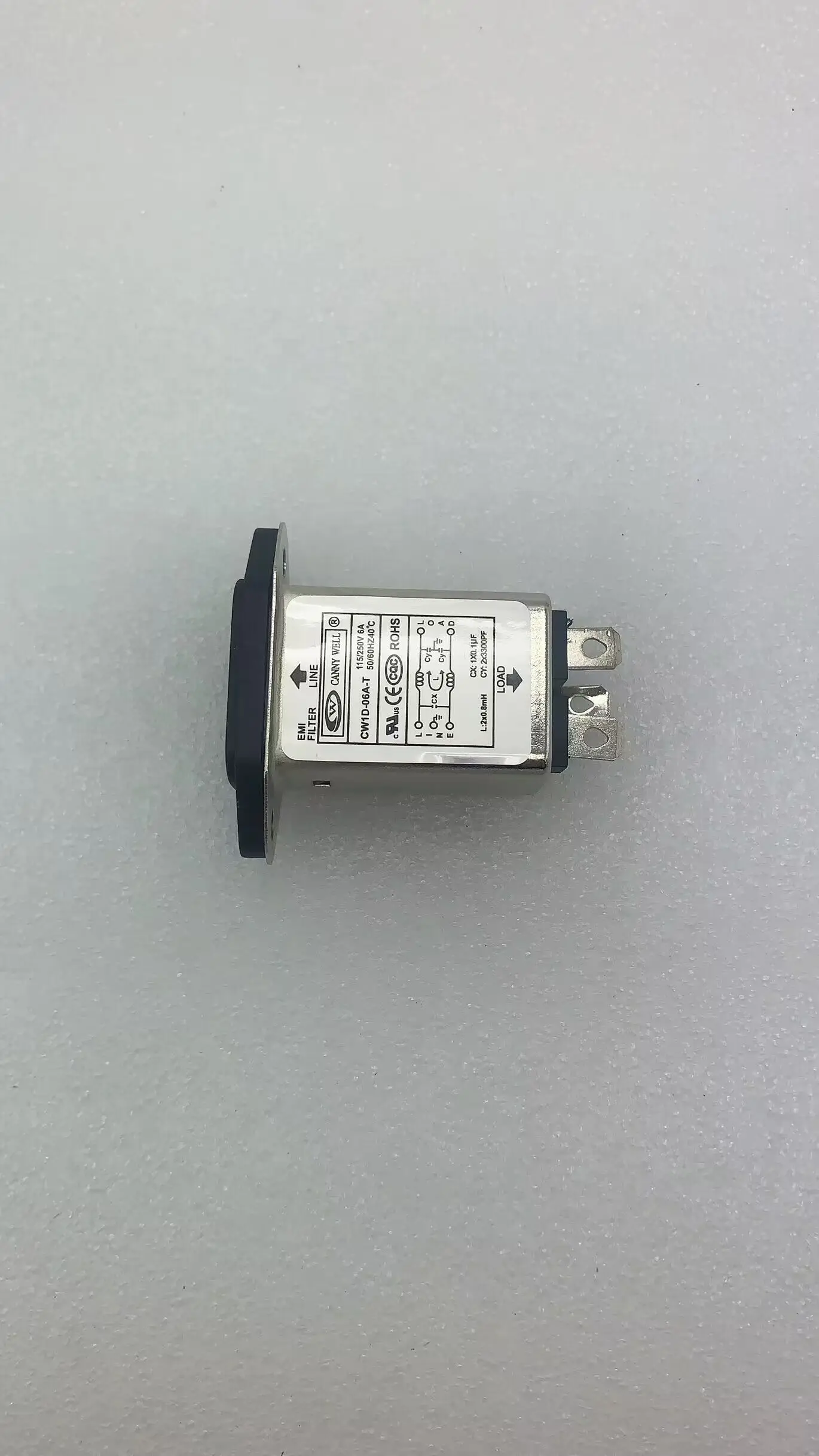 CW1D-6A-T 섀시 마운트, IEC 320 C14 전력선, EMI 필터, AC 115V, 250V, 6A