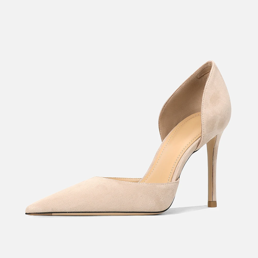 حذاء FWRD نسائي بكعب عالٍ من جلد الغزال عاري، أنيق ومريح للارتداء اليومي والحفلات # FWRD000349