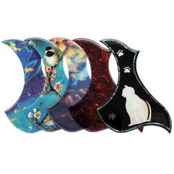 1R Decorative Celluloid & Crystal epoxy resin Guitar Pickguard Anti-scratch Plate for Folk Acoustic Guitar